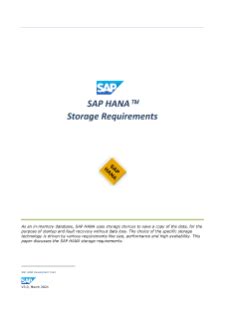 sap storage|SAP HANA Storage Requirements.